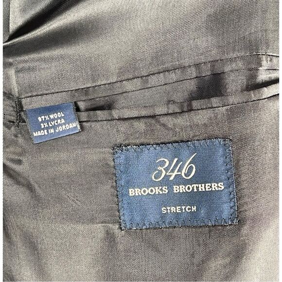 Brooks Brothers 346 Stretch Pinstripe grey Wool Sport Coat Blazer Mens Size 46L - Picture 4 of 9